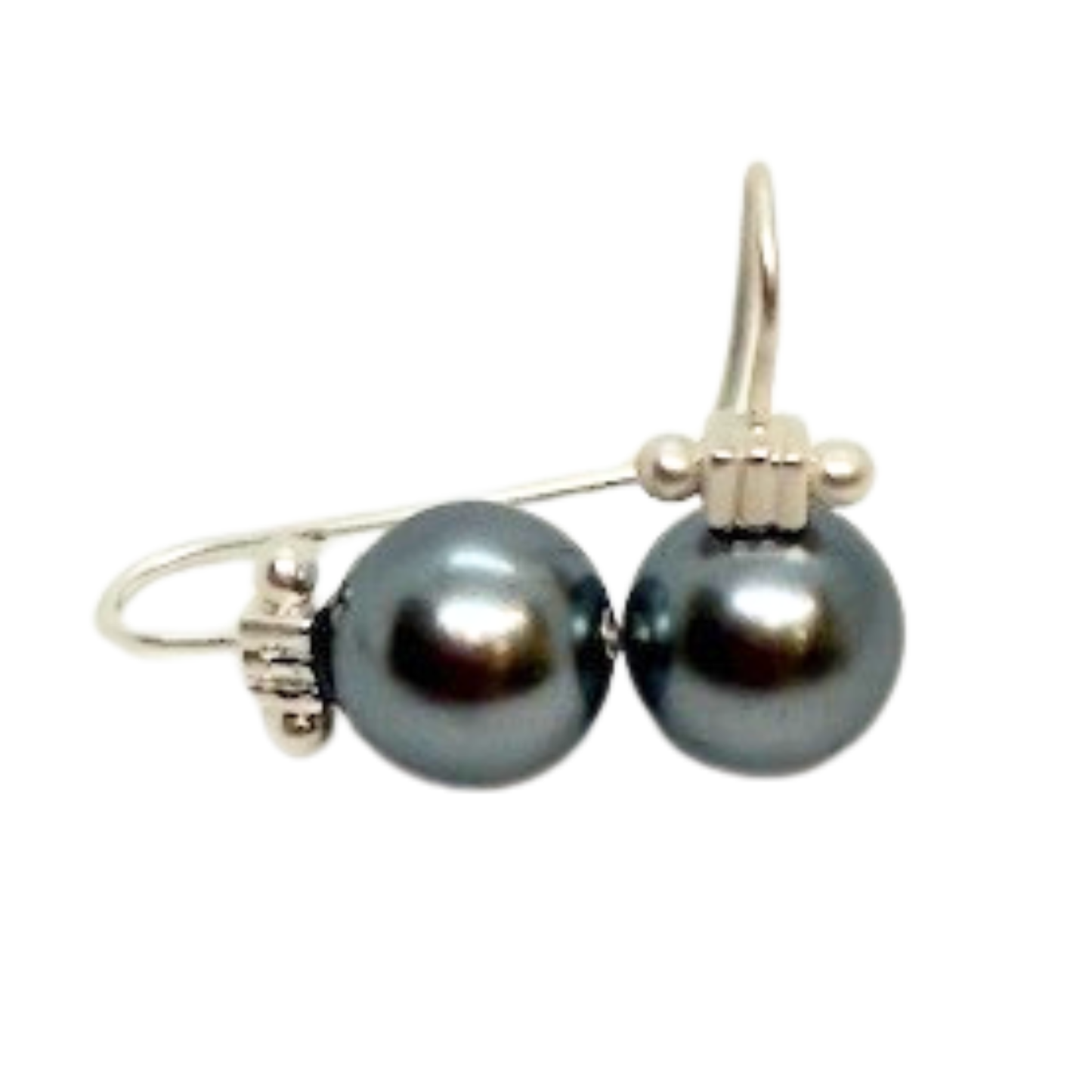 Pearl And Matte Gold Column Top Earrings (Multiple Colors)