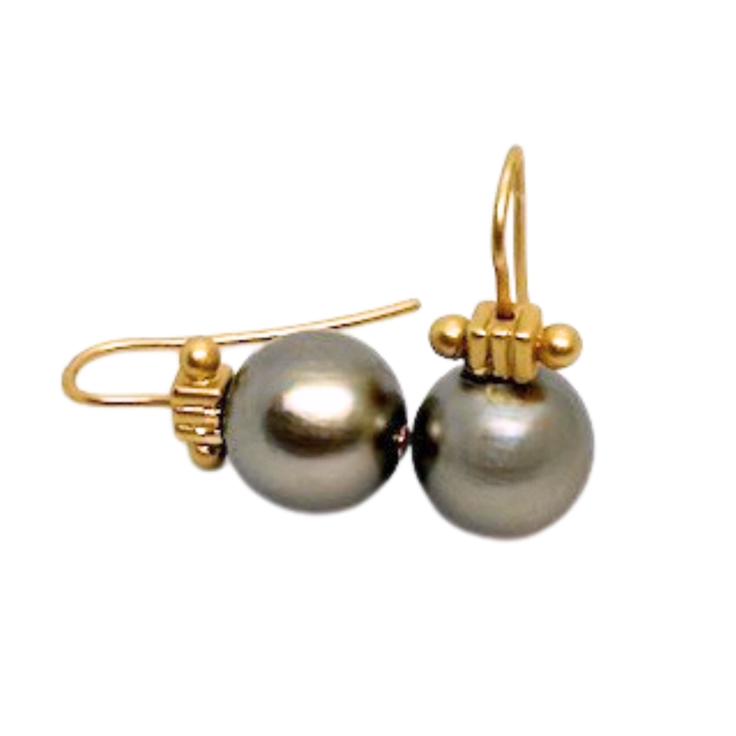 Pearl And Matte Gold Column Top Earrings (Multiple Colors)