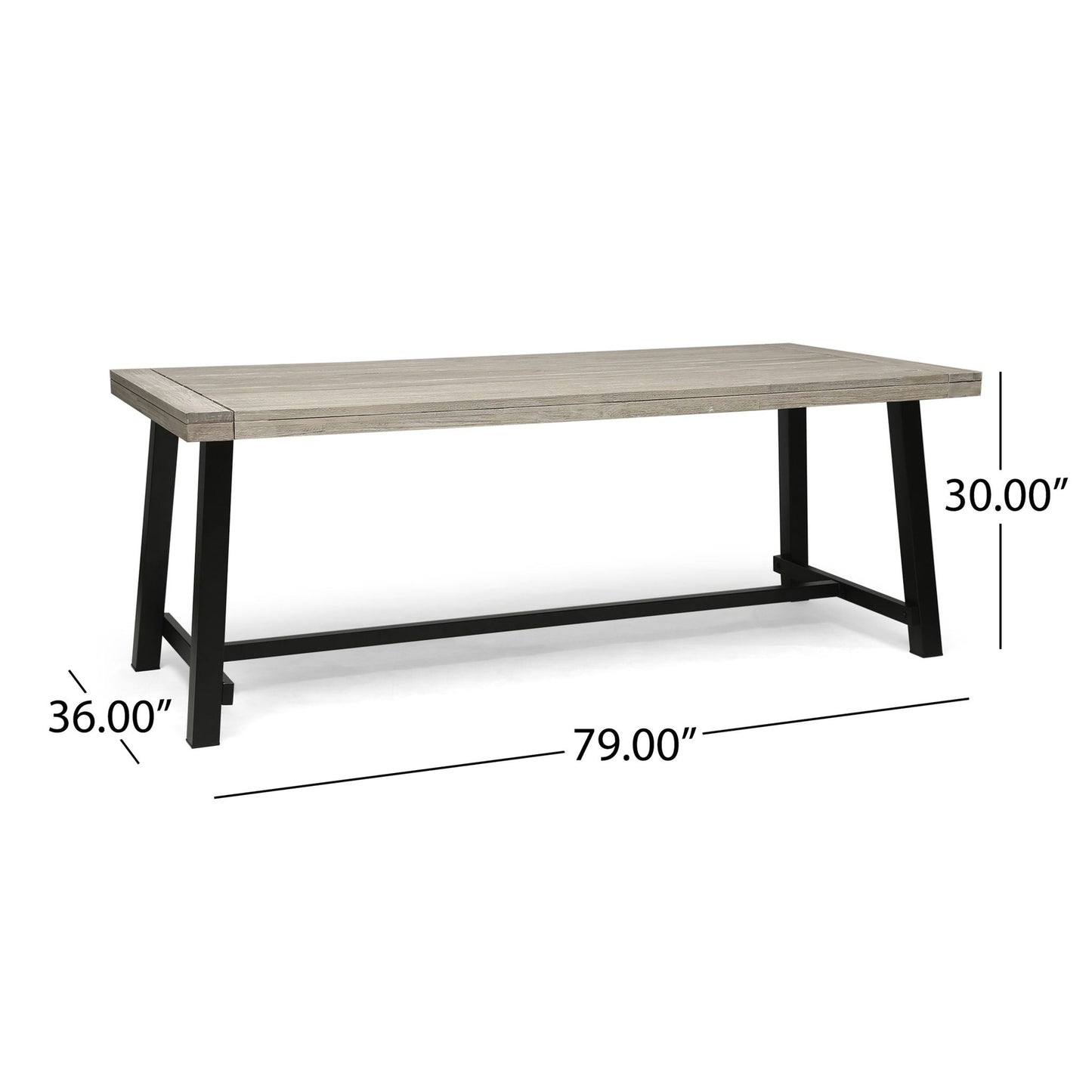 Equilibrium - Outdoor Dining Table With Wooden Frame And Slat Top