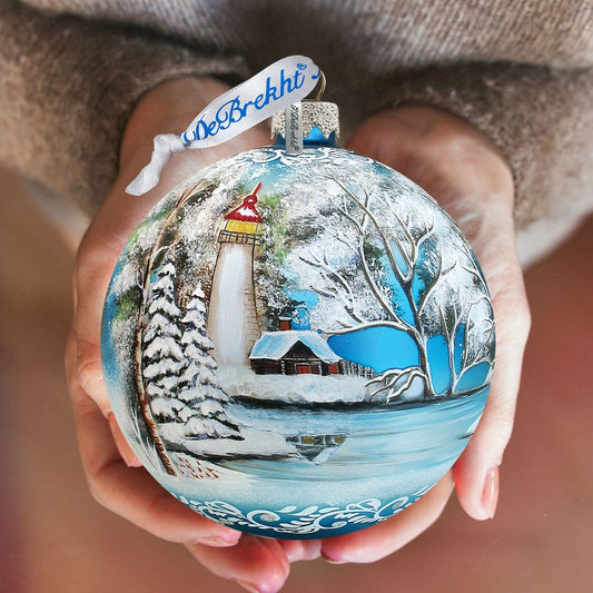 Winter Lighthouse Glass Ornament Limited Edition by G.DeBrekht - Christmas Décor - 73811