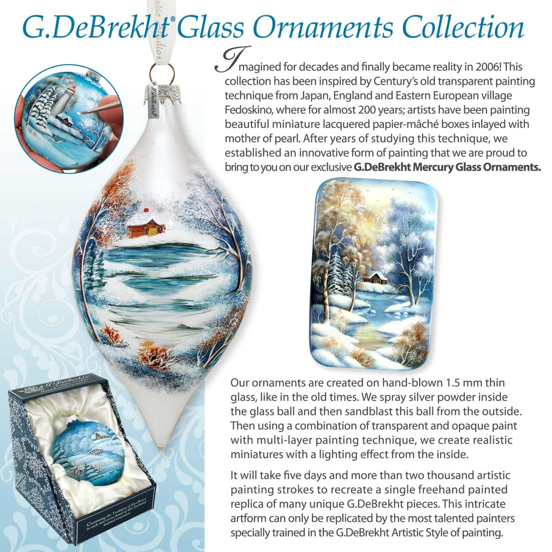 Winter Lighthouse Glass Ornament Limited Edition by G.DeBrekht - Christmas Décor - 73811