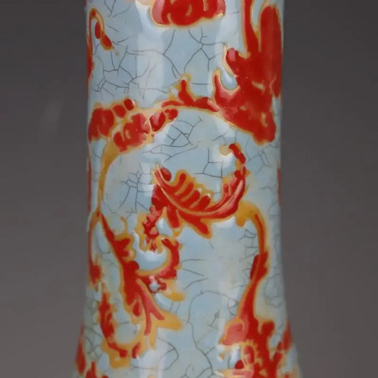 Qing Kangxi-Style “Baifu” Porcelain Bottle – Hand-Painted Luminous Vase