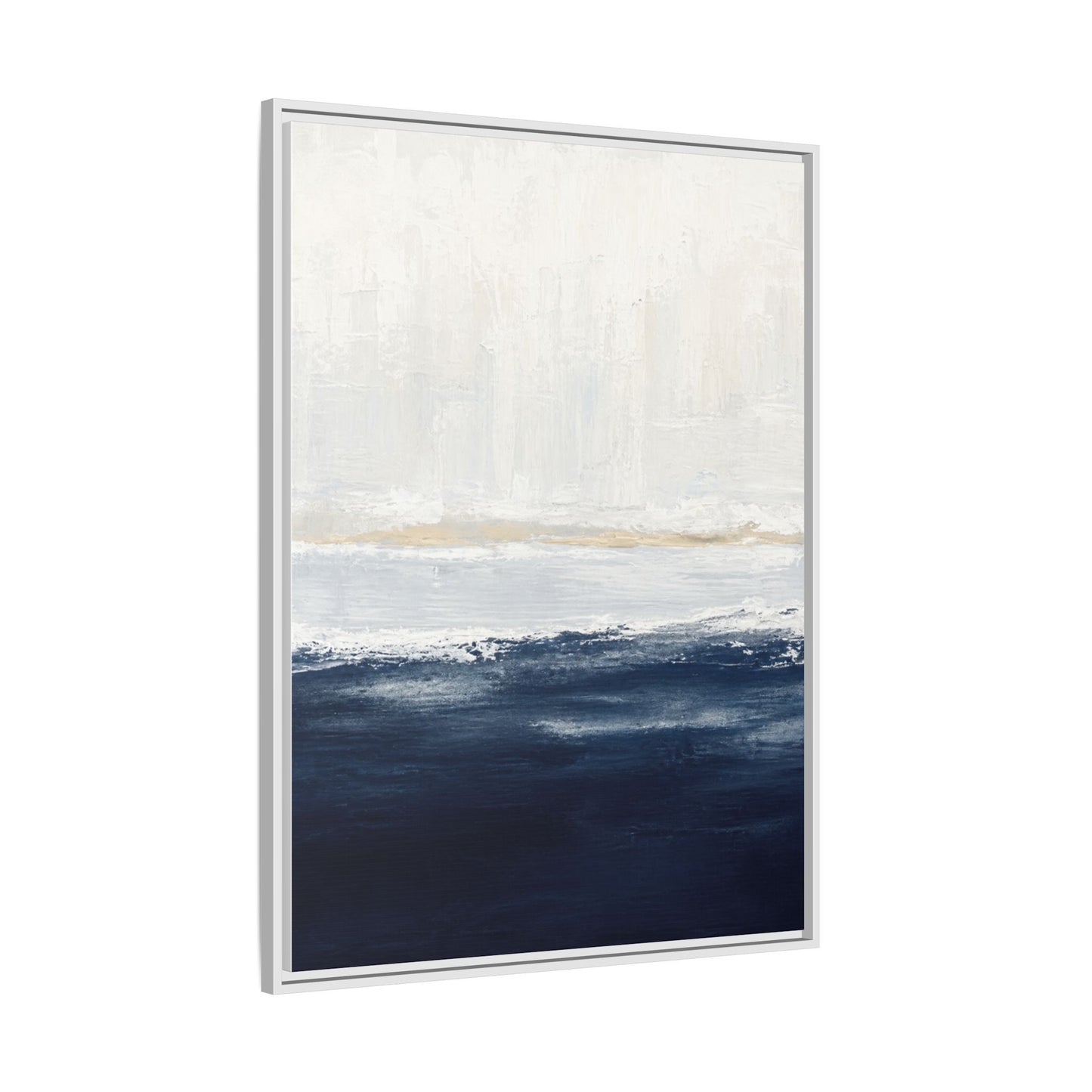 Abstract Coastal Seascape Matte Canvas Framed | Navy Blue Ocean Wall Art 30"x40" | Vivian Hill, Bay & Bridle