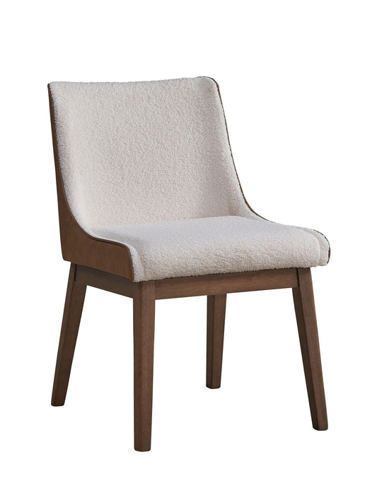 ***Ginny - Boucle Velvet Side Chair (Set of 2) - Walnut