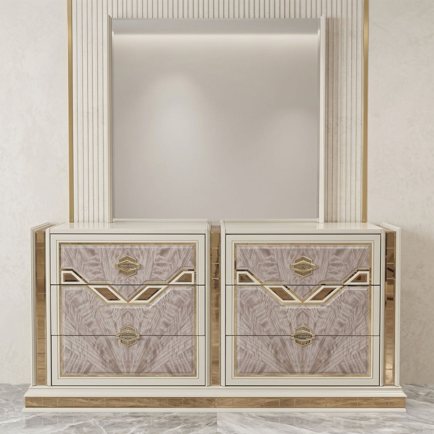 Omari - Mirror - Beige