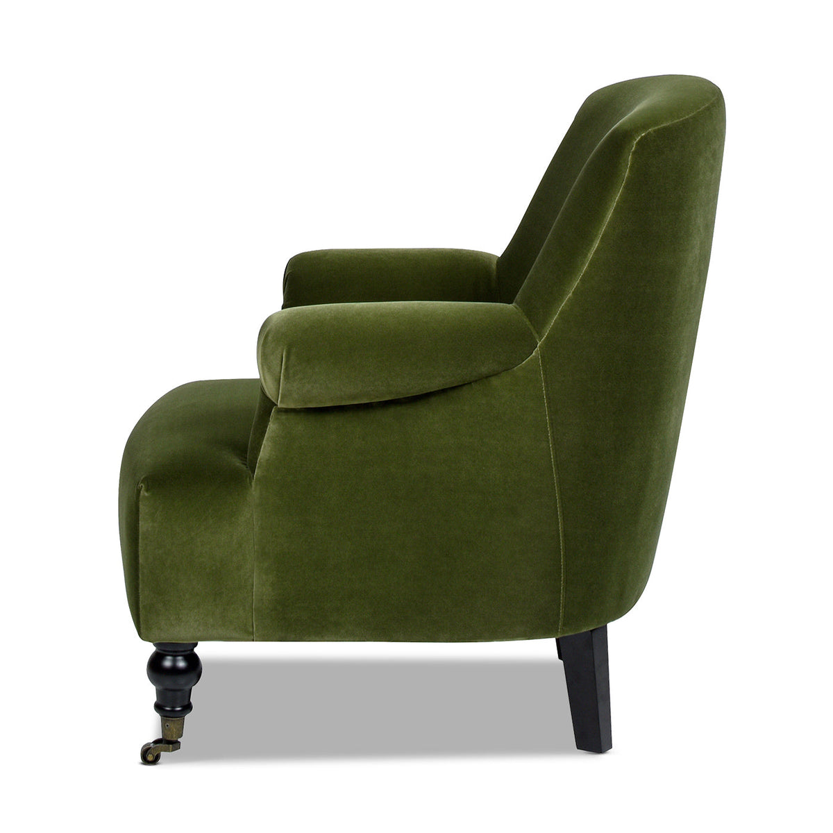 Eloise Olive Velvet Pleated Armchair