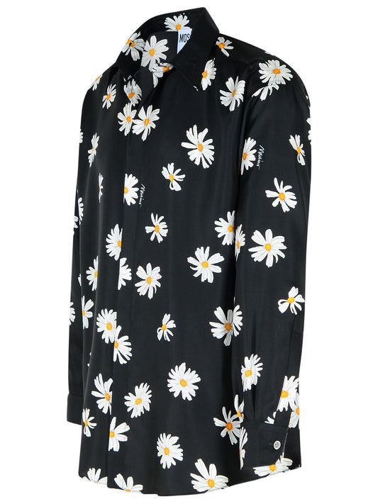 Moschino Black Silk Shirt Men