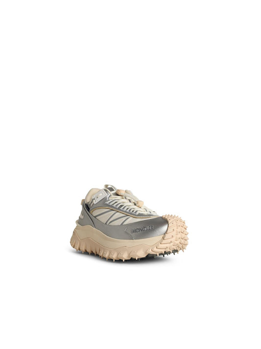 Moncler 'Trailgrip Gtx' Silver Leather Blend Sneakers Women