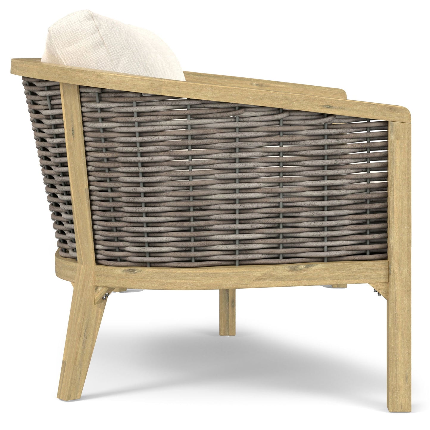 Ashcroft Outdoor Woven Acacia Sofa | Garden Pavilion Collection | Bay & Bridle