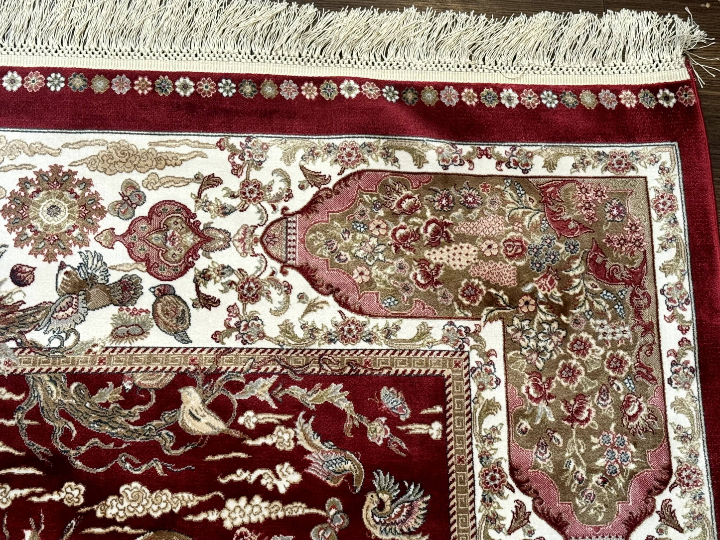 The Sporting Estate Red & Ivory Hunting Scene Rug — 5' × 7'6"