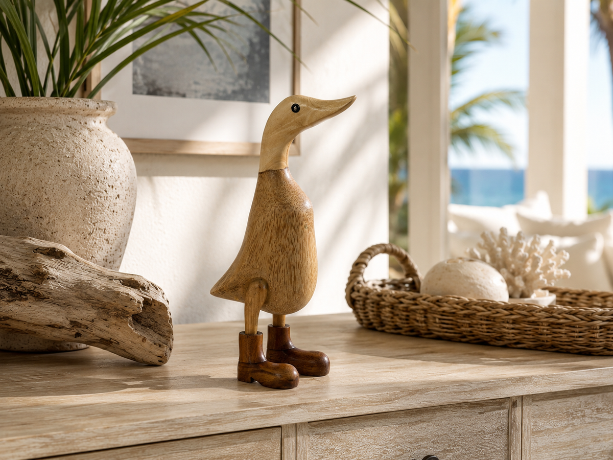 Balinese Hand-Carved Bamboo Sporting Duck