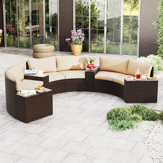 Luxury Outdoor Retreat Half-Moon Sofa Collection