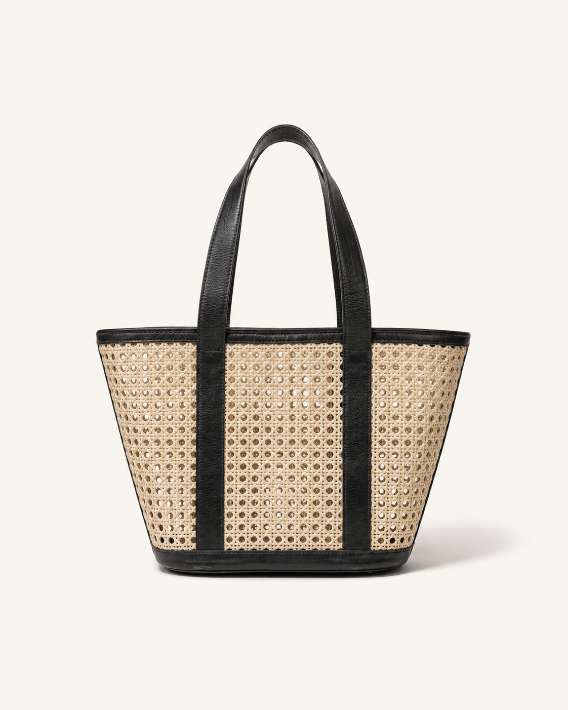 Raja Leather and Cane Carryall Bag