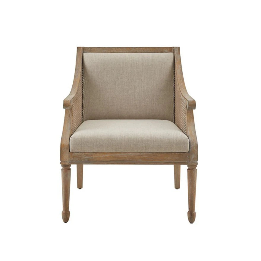The Ashbourne Cane Accent Armchair with Upholstered Cushion