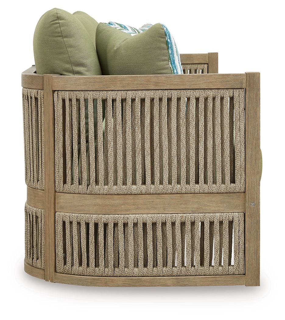 Harbor Point Eucalyptus Rope Outdoor Sofa with Performance Cushions