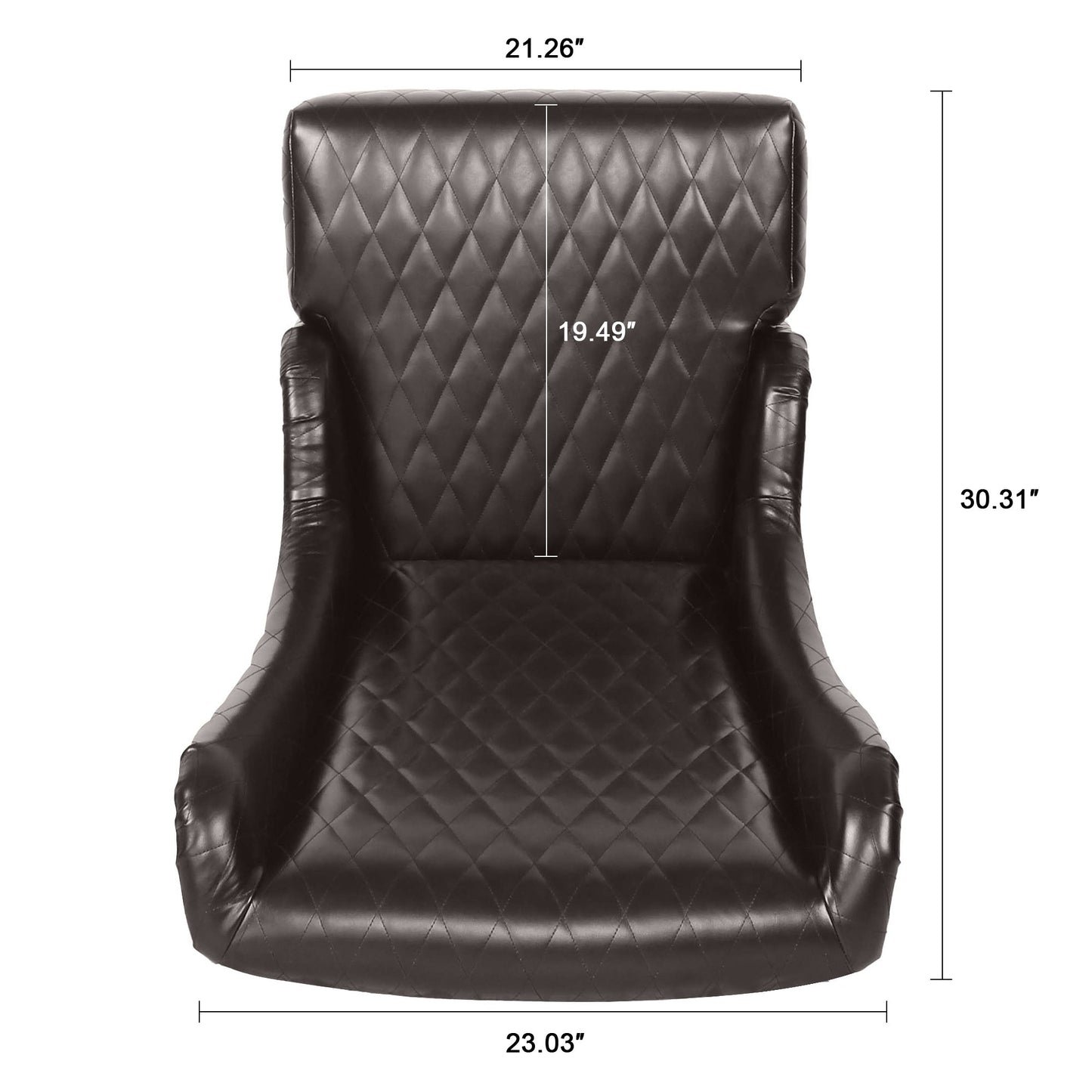 Accent Chair Wingback PU Leather Dark Brown High-Back Birch Legs 220 LB