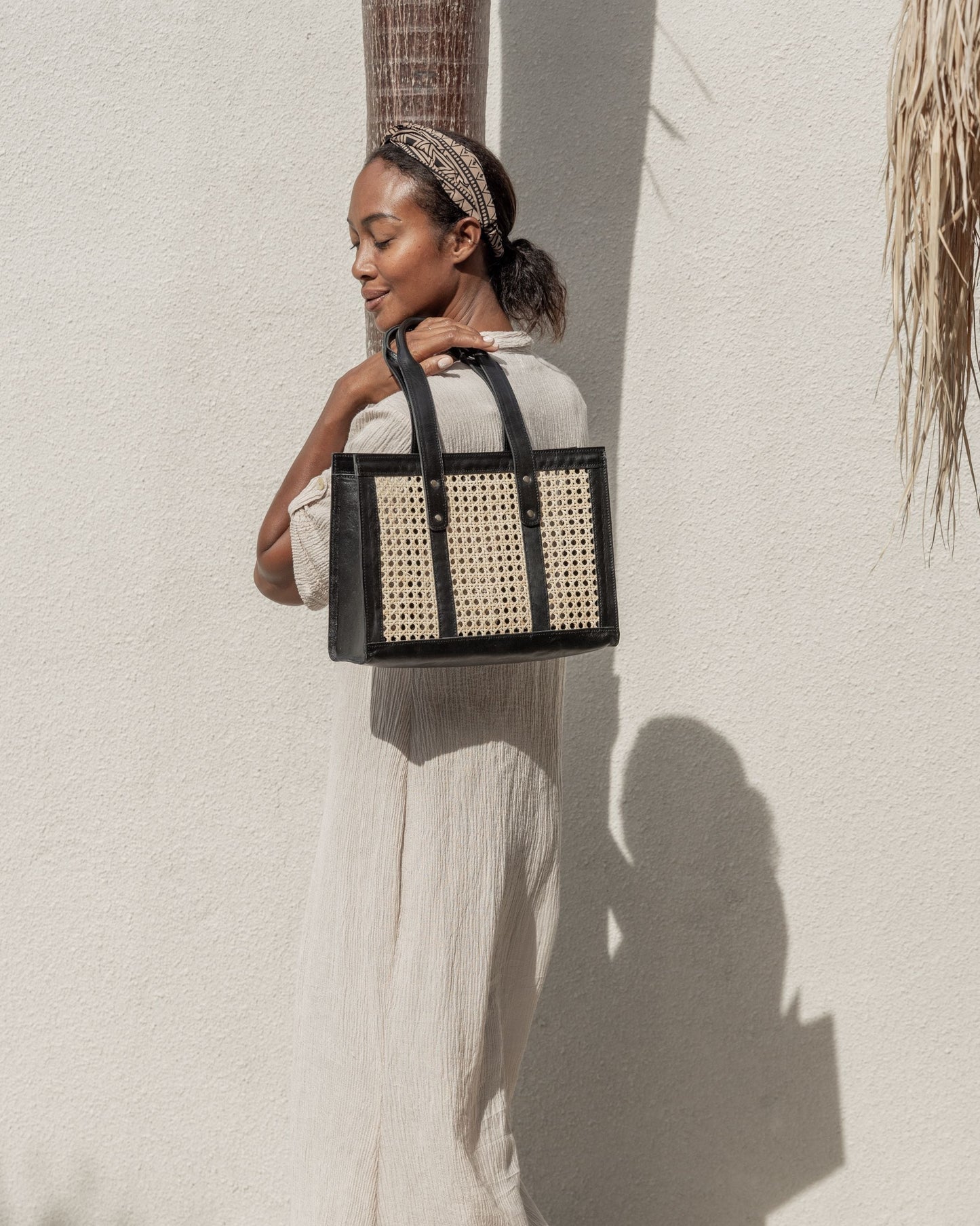 Raja Leather and Cane Everyday Bag