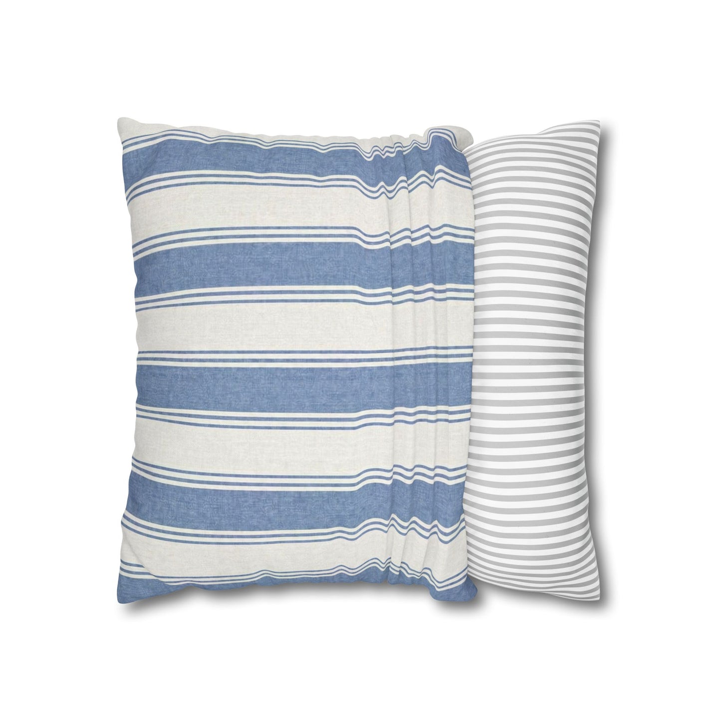 Blue Stripe Coastal Throw Pillowcase | Square Throw Pillow Cover 18x18