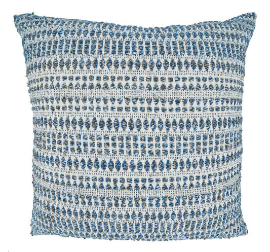 The Harbor Line Woven Pillow — Blue