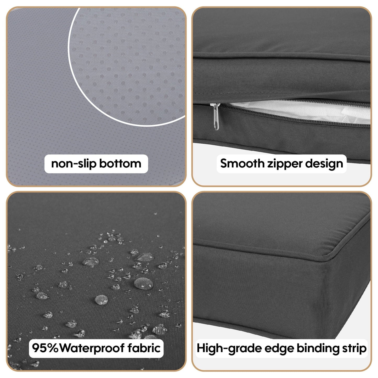Cushion Covers For 7 Piece Wicker Sectional Sofa, 14 Pack Seat And Back Slipcovers With Zipper