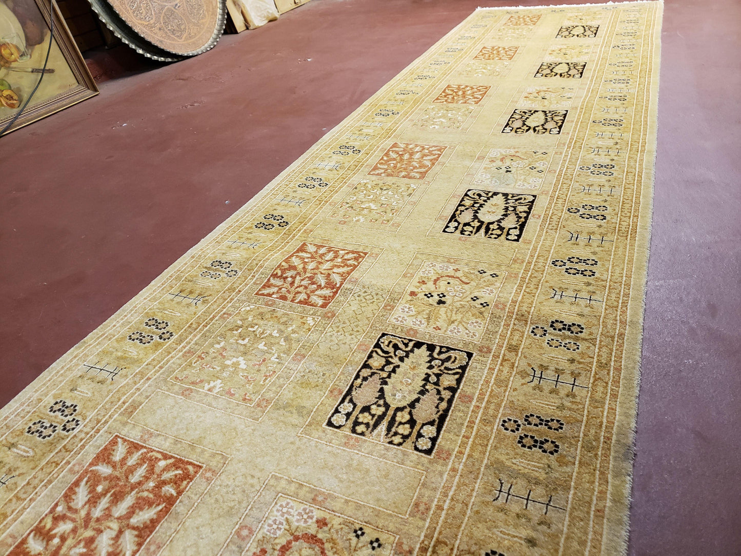3' 2" x 12 ' 6" Pak Persian Safavieh Runner Haji Jalil Fine Runner Rug 3ft Runner 12ft Runner 13ft Runner Panel Design Runner Hand-Knotted
