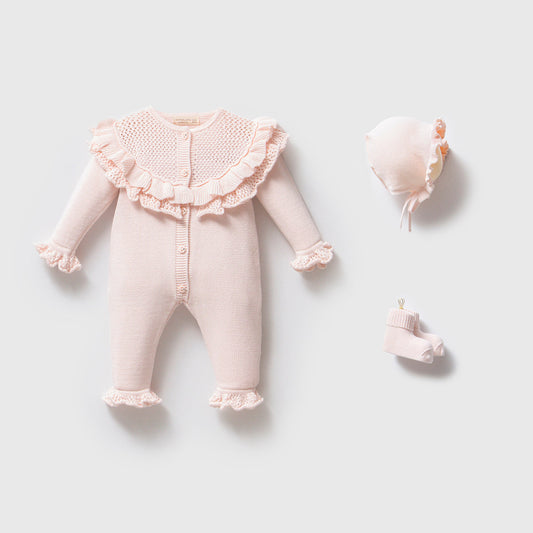 Blush Ruffle Knit 3-Piece Set