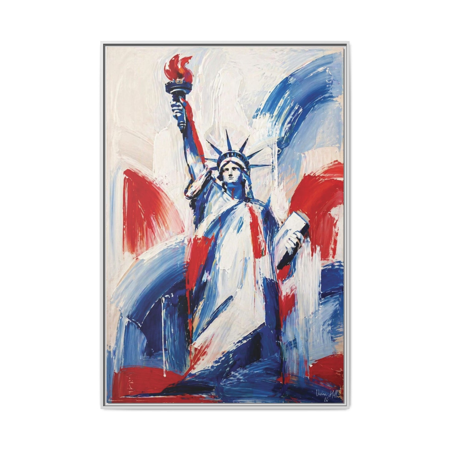 Liberty Brushstroke Statue of Liberty Original Patriotic Art Print on Canvas 40x60 | Vivian Hill, Bay & Bridle