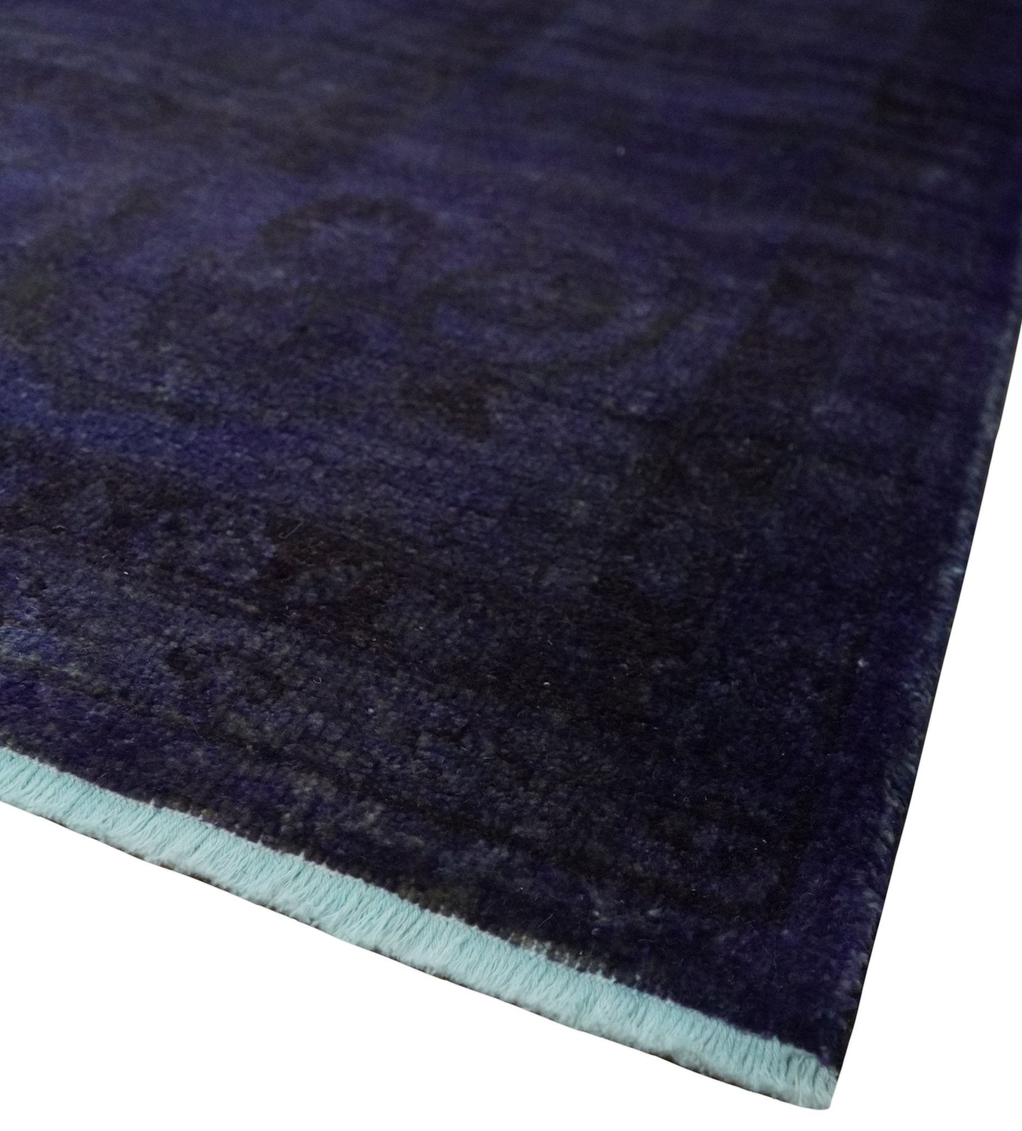 Windsor Overdyed Royal Purple Hand-Knotted Oushak Wool Area Rug | 8'4" × 11'5"