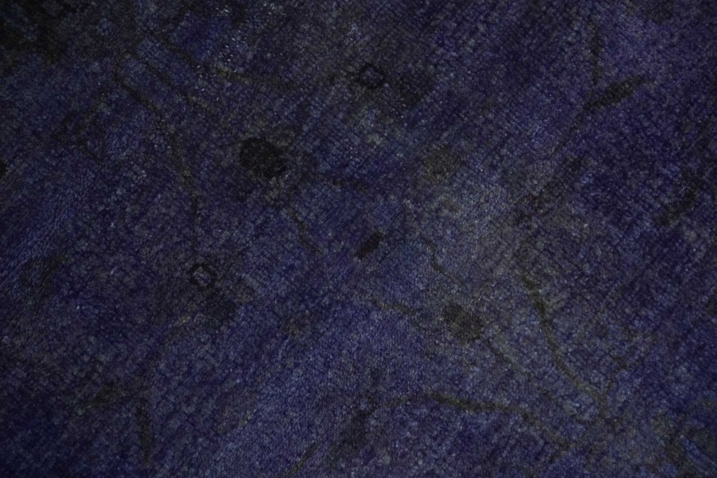 Windsor Overdyed Royal Purple Hand-Knotted Oushak Wool Area Rug | 8'4" × 11'5"