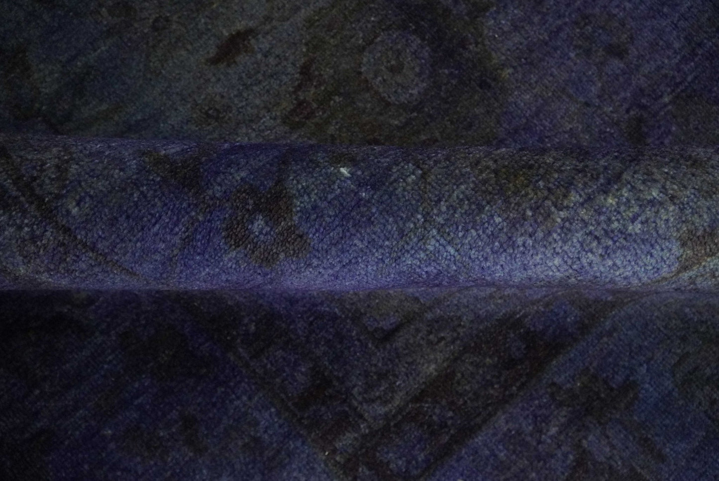 Windsor Overdyed Royal Purple Hand-Knotted Oushak Wool Area Rug | 8'4" × 11'5"