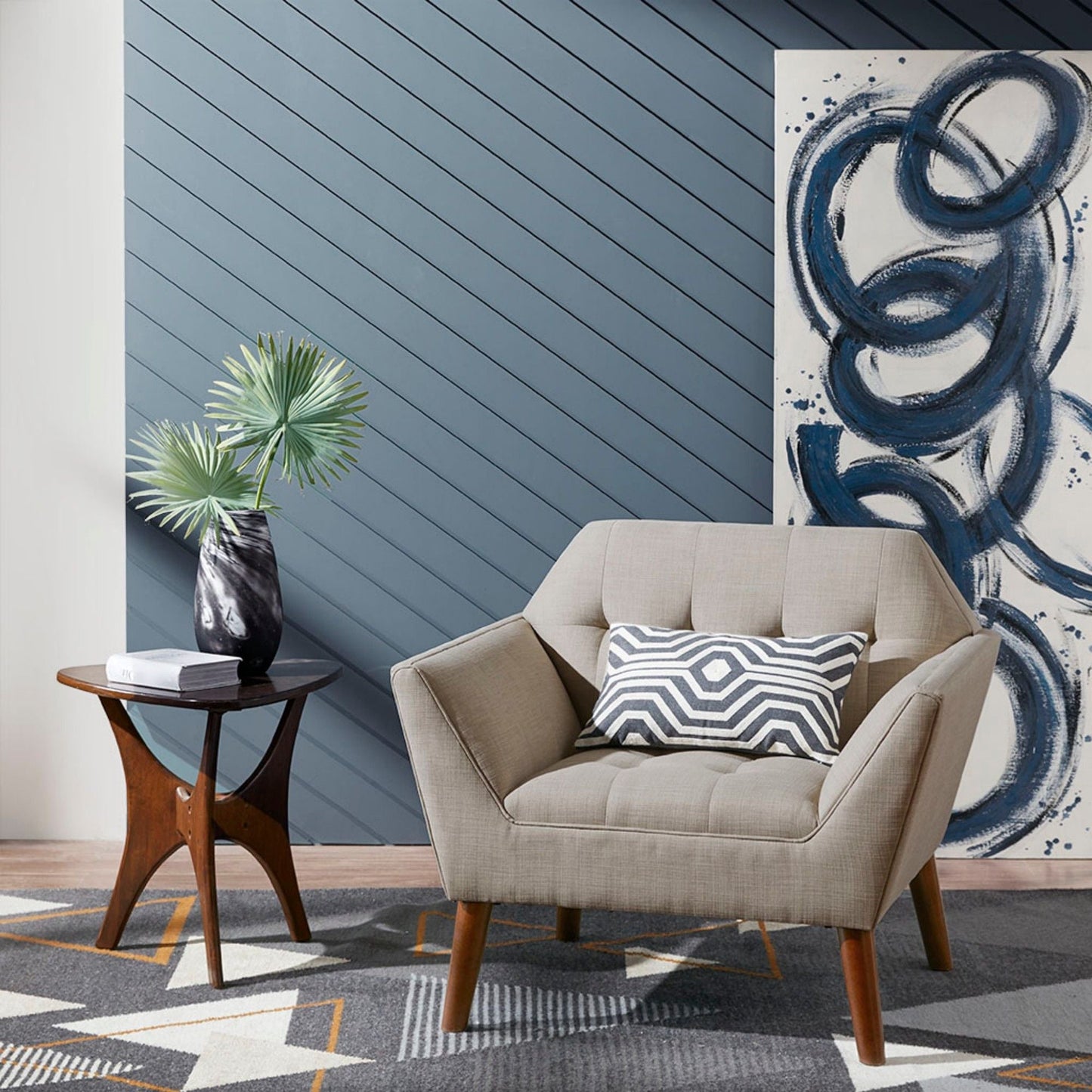 ***Modern Lounge Chair With Button Tufting