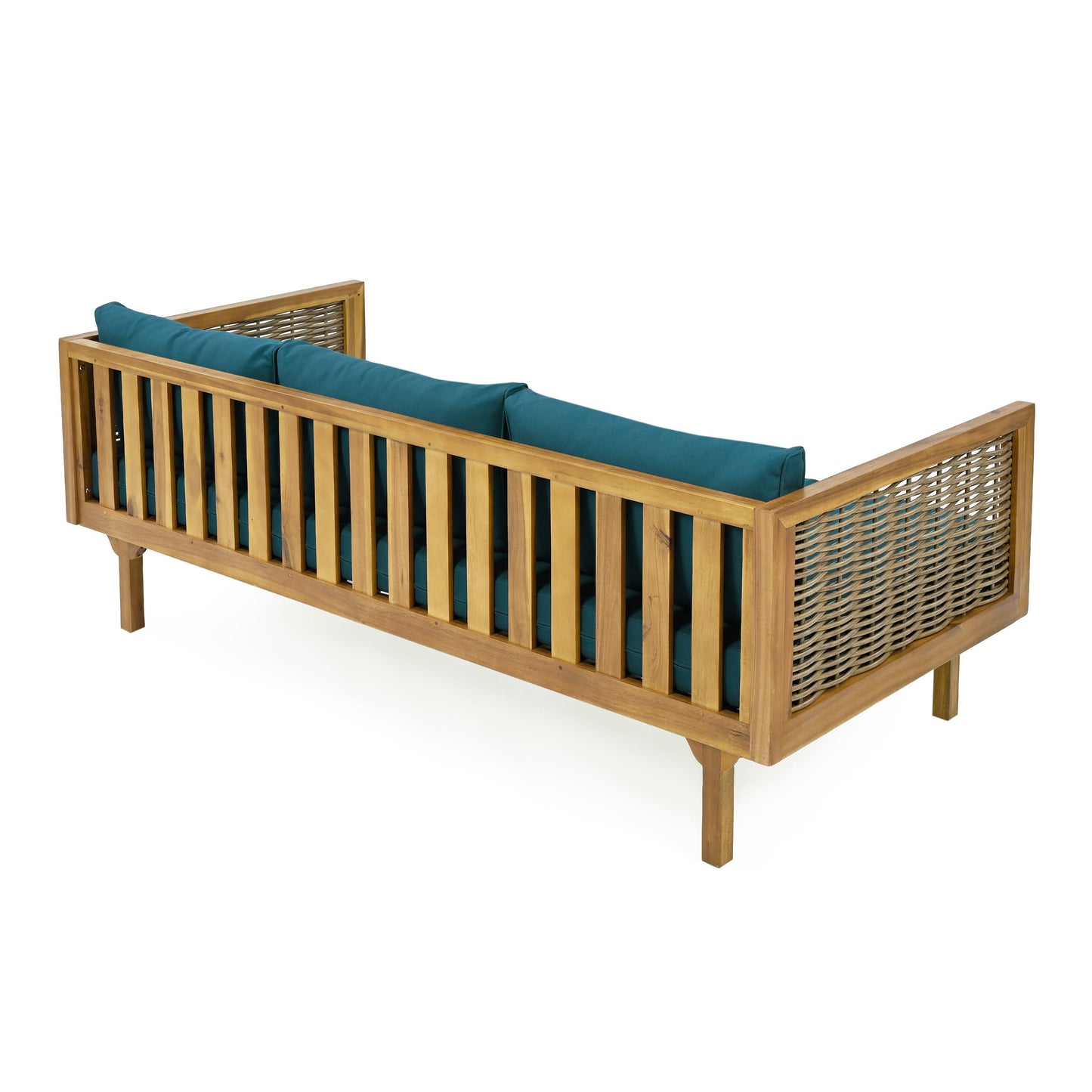 Patio Set Sectional Wicker Dark Teal Cushions Weather Resistant