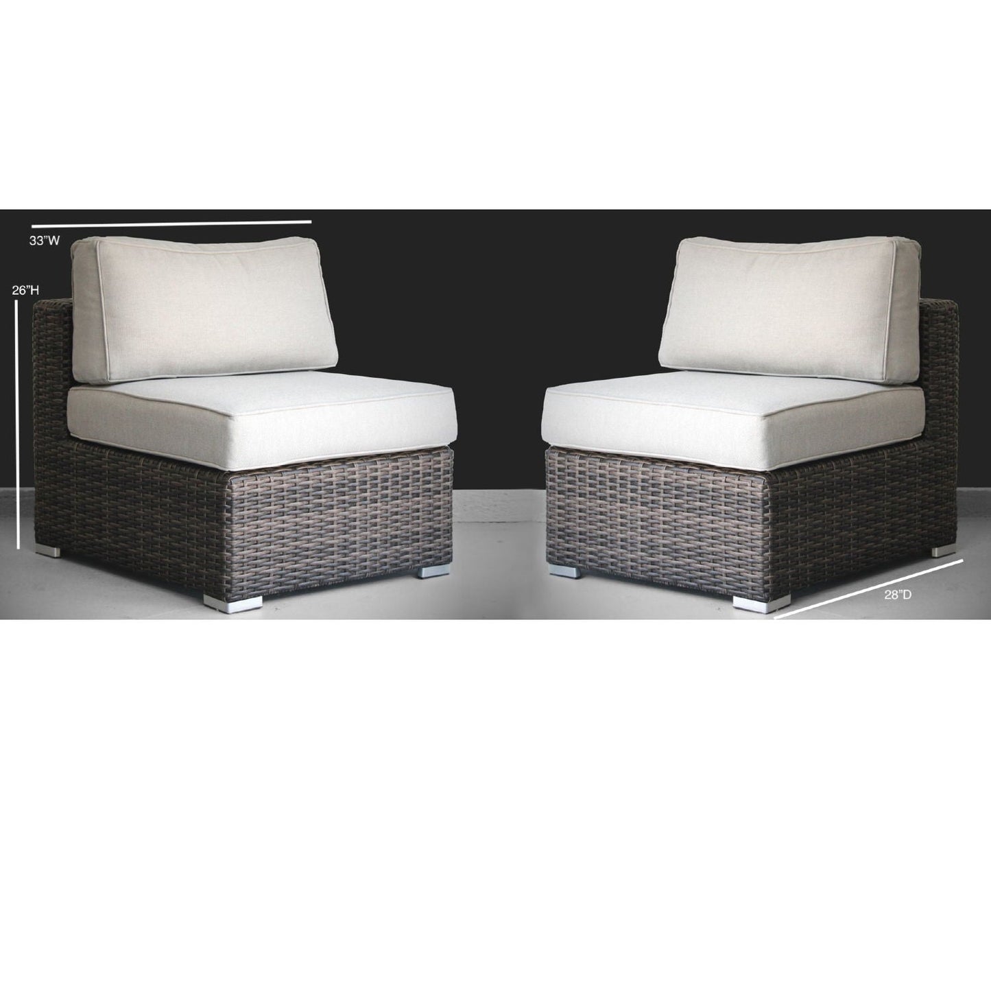 Minnesota - Armless Patio Chairs (Set of 2)