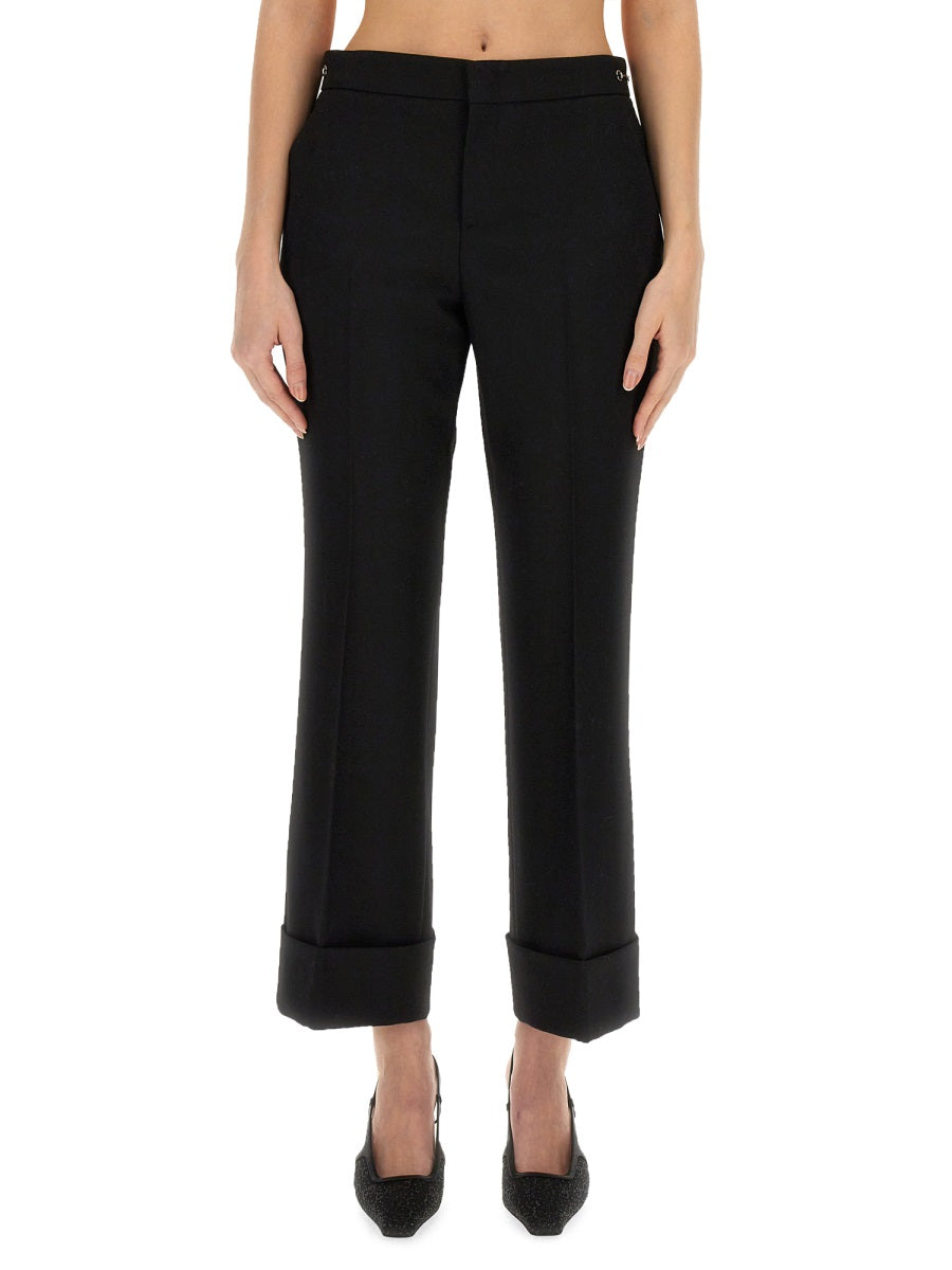 Gucci Black Wide-Leg Wool Trousers