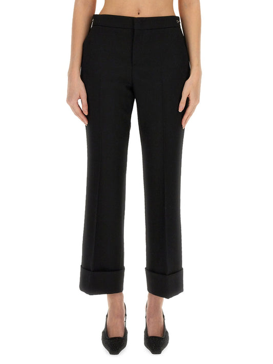 Gucci Black Wide-Leg Wool Trousers