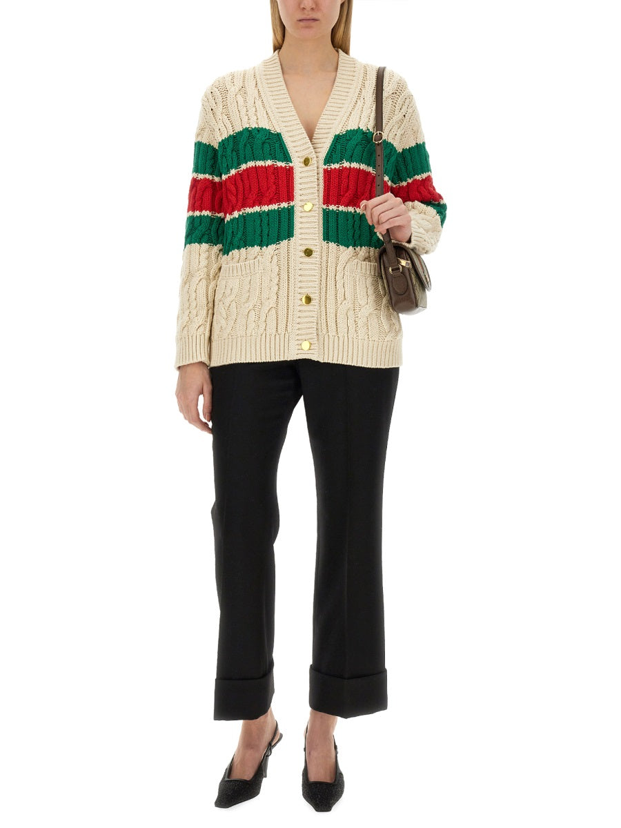 Gucci Black Wide-Leg Wool Trousers