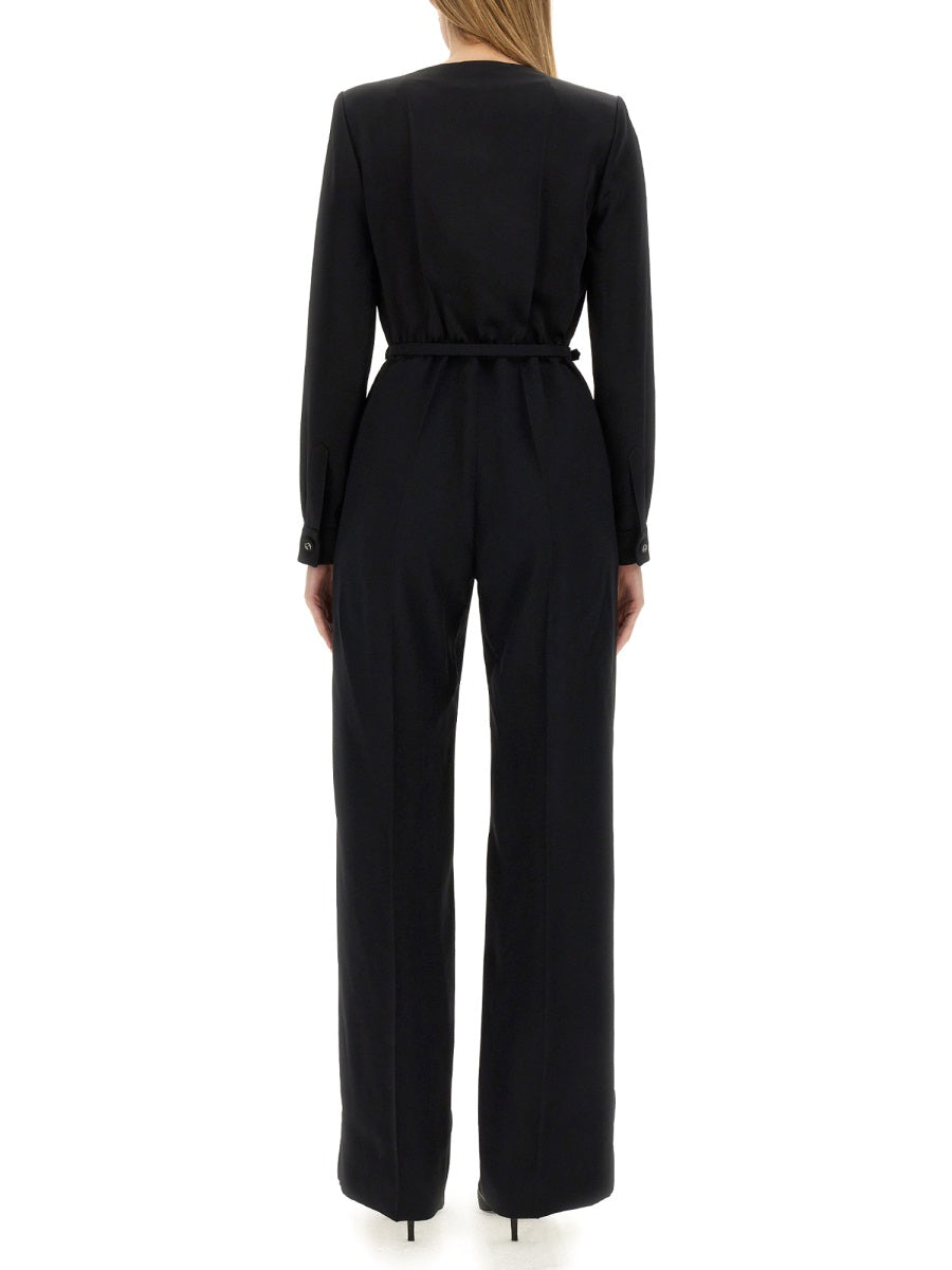 Gucci Silk-Blend Belted Jumpsuit