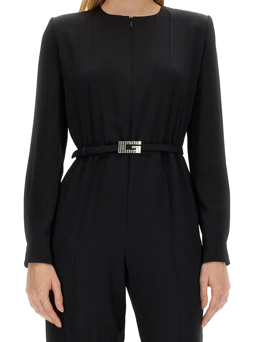 Gucci Silk-Blend Belted Jumpsuit