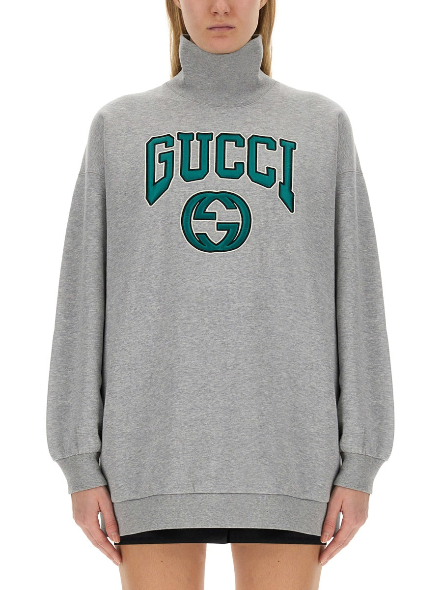 Gucci Oversized Embroidered Cotton Sweatshirt