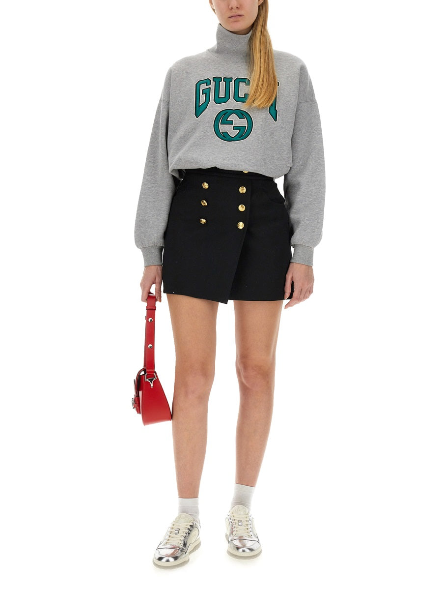 Gucci Oversized Embroidered Cotton Sweatshirt