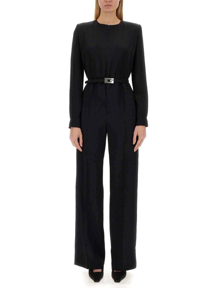 Gucci Silk-Blend Belted Jumpsuit