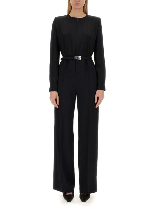 Gucci Silk-Blend Belted Jumpsuit