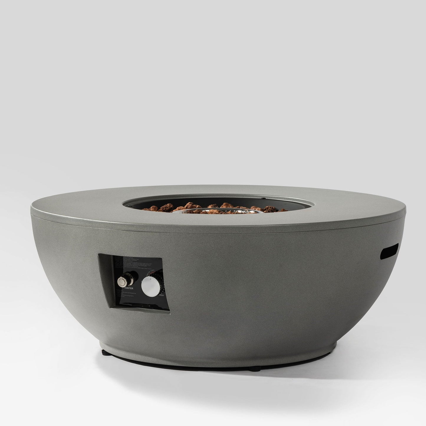 Propane Gas Fire Pit Table, 50000 Btu, Round With Tank Holder For Outside - Gray