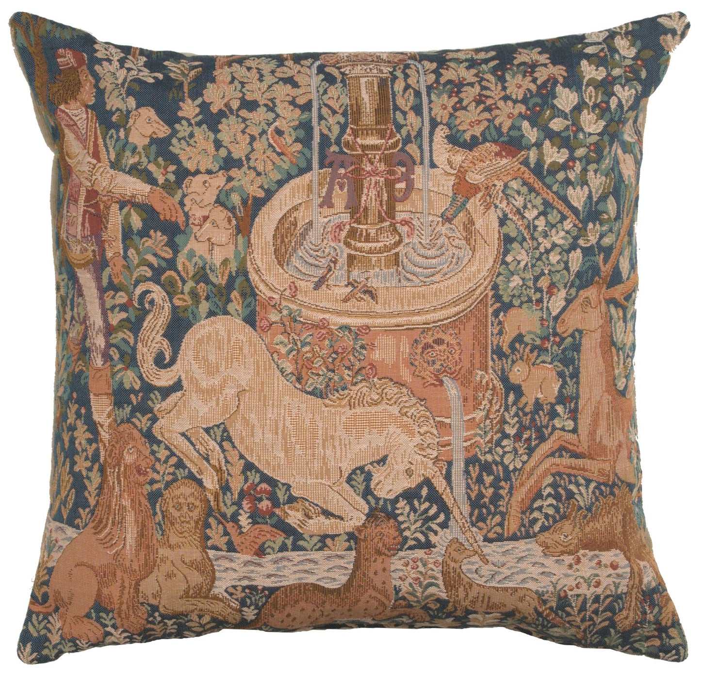 The Unicorn at the Fountain French Tapestry Pillow