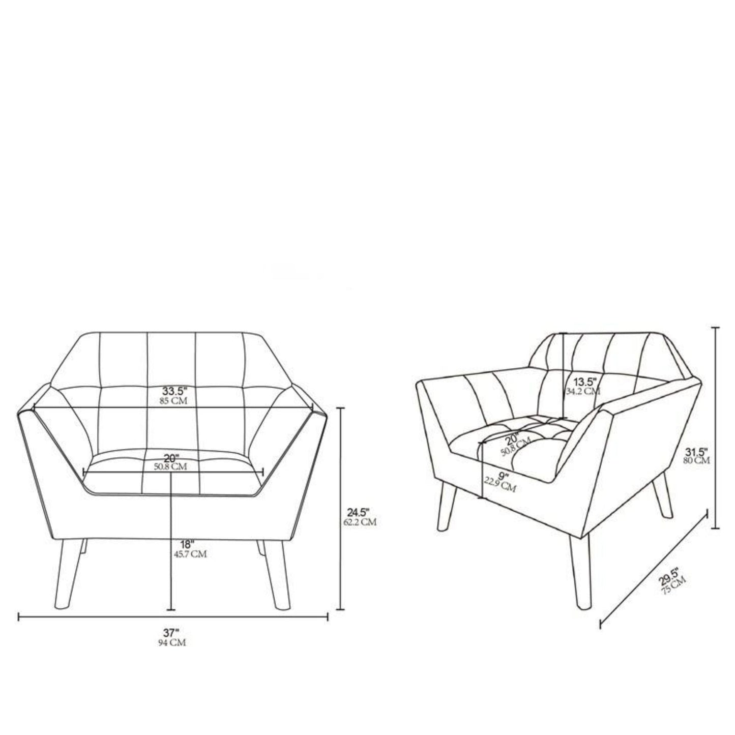 ***Modern Lounge Chair With Button Tufting