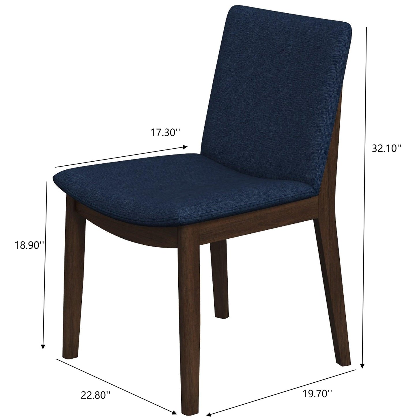 The Harwich Navy Linen Dining Chairs — Set of 2