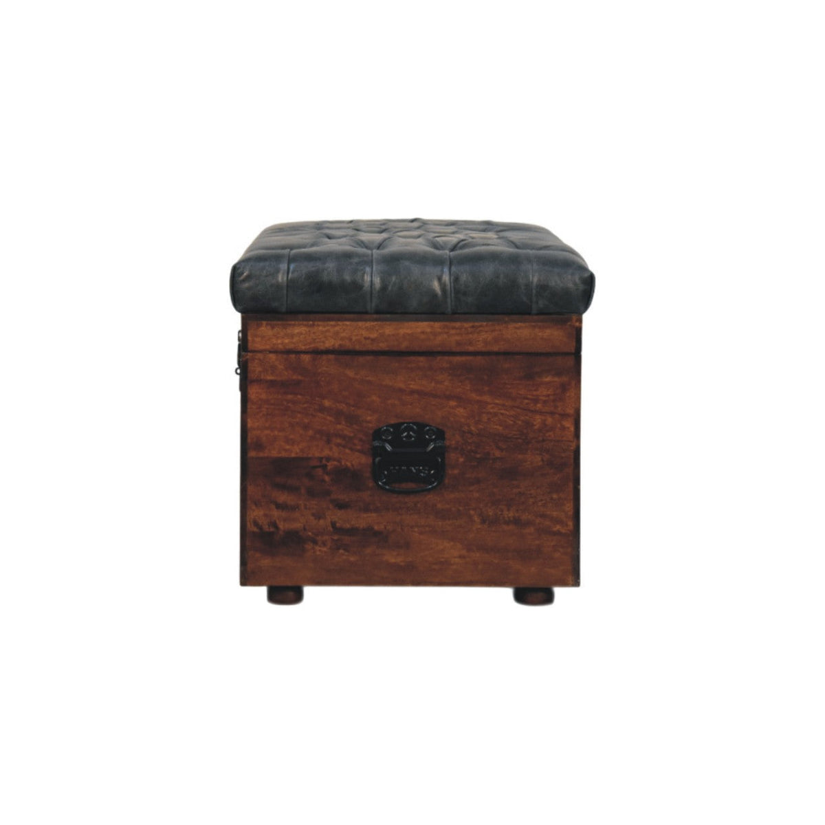 The Bridlewood Tufted Leather Storage Trunk — California Walnut