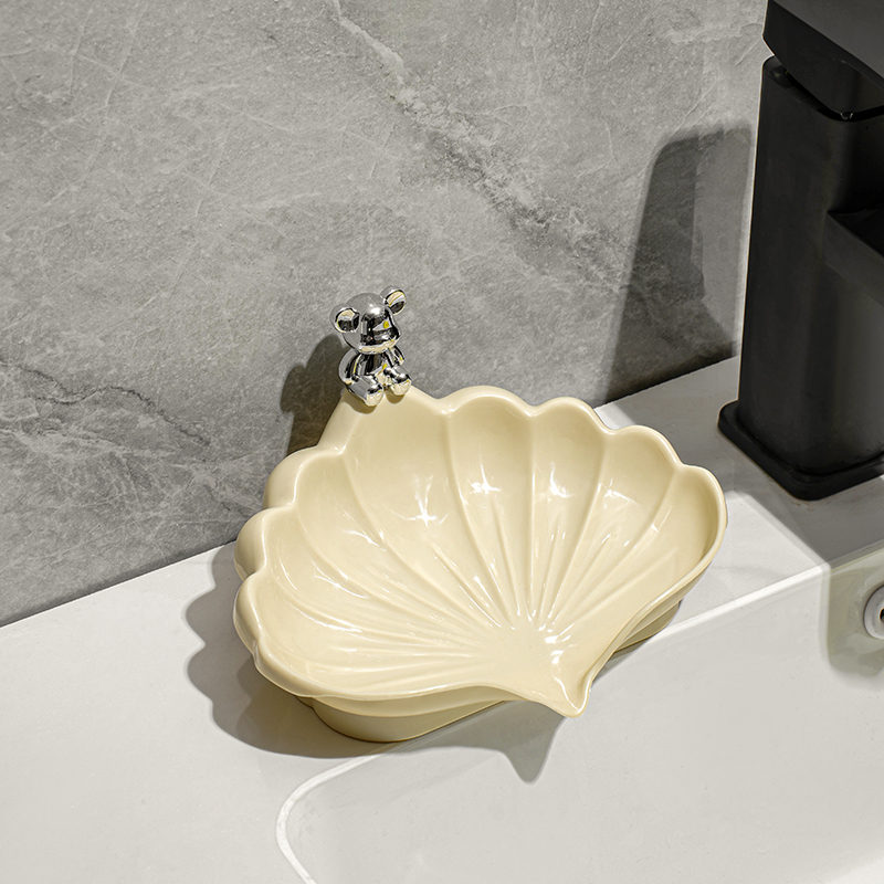 Shell Soap Box-No Accessories-Cream-PP-1 piece