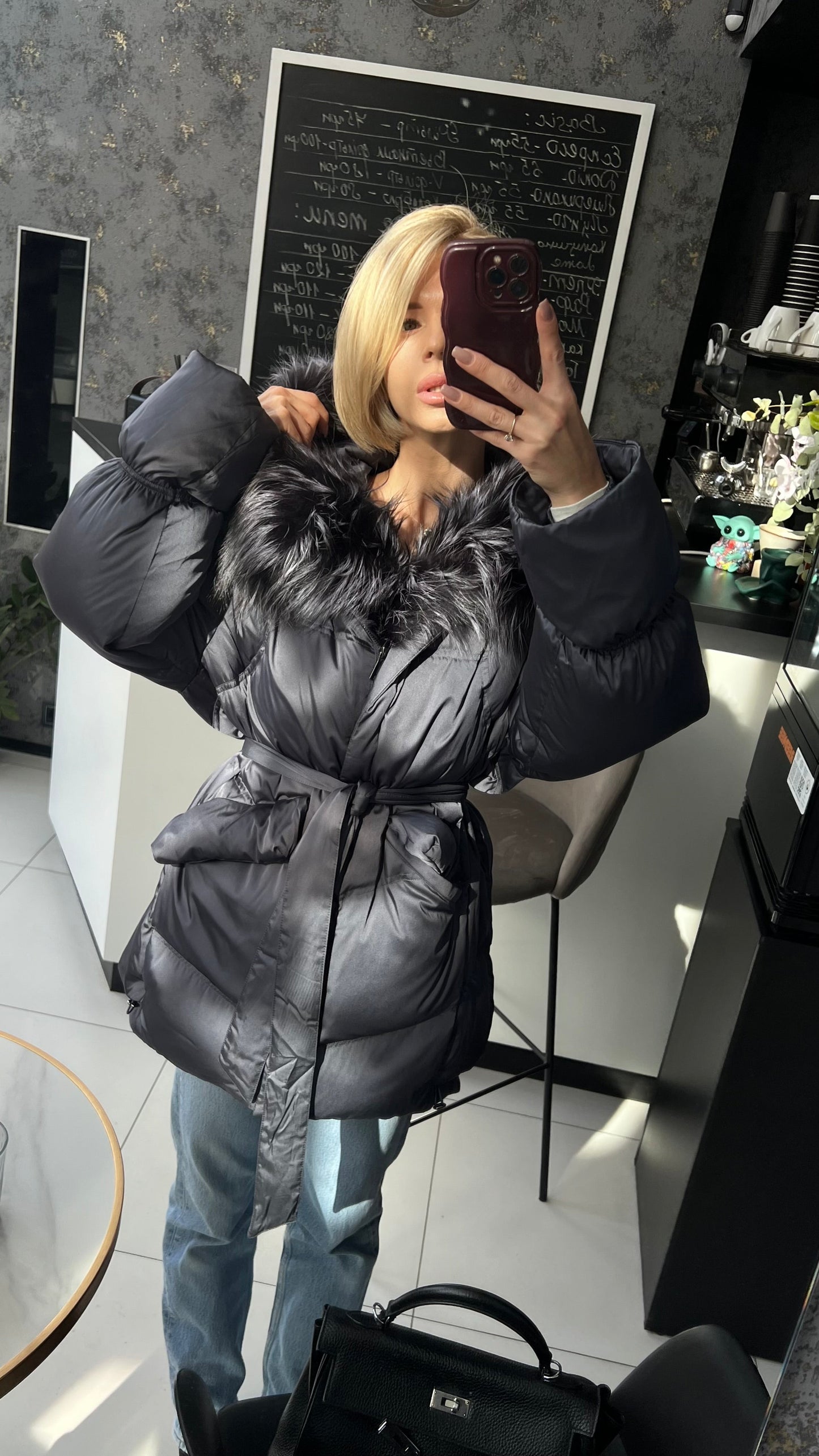 Orchid Genuine Fur Trim Down Parka