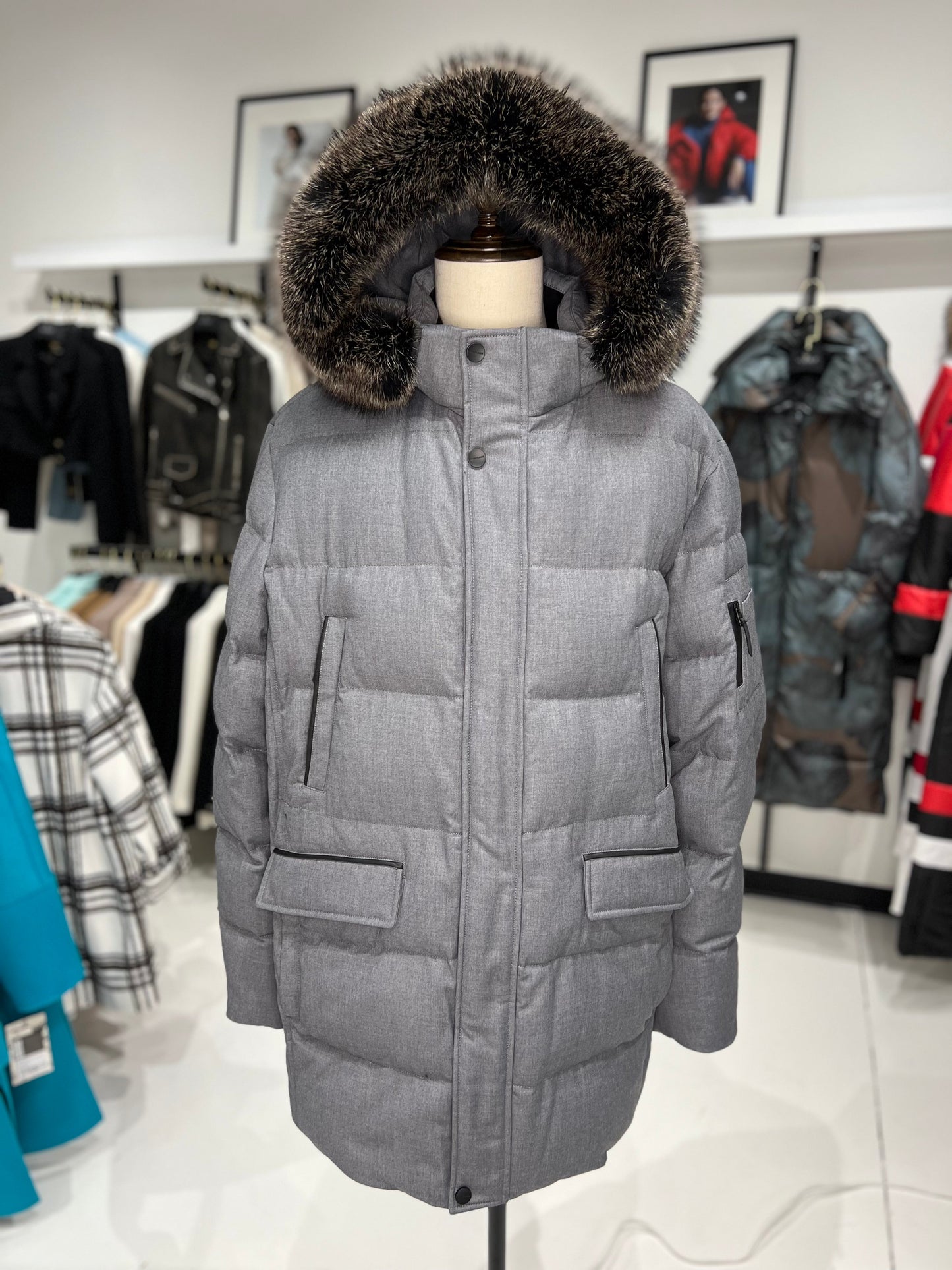 Men's Genuine Fur Trim Sorona® Fill Coat